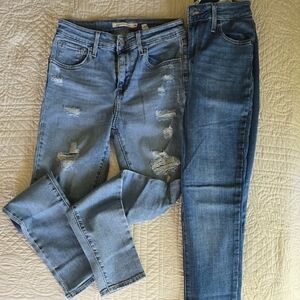 Women's Blue Distressed Jeans